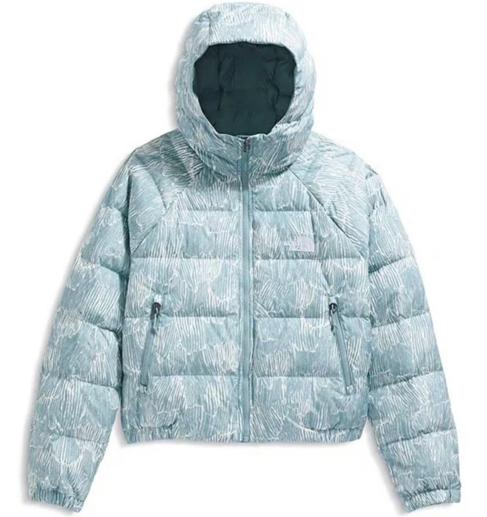 The North Face Women’s Hydrenalite Down Hoodie Print Jacket Blue Eclipse XL NWT